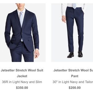 Bonobos slim fit stretch wool dark navy SUIT- can be sold separately